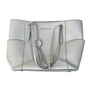 Michael Kors Charlotte Large Top Zip Tote (Pearl Grey/Silver Hardware)